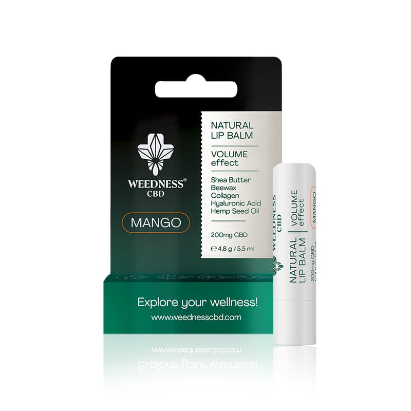 Φυσικό Lip Balm με αποτέλεσμα όγκου 4% CBD (Μάνγκο)
