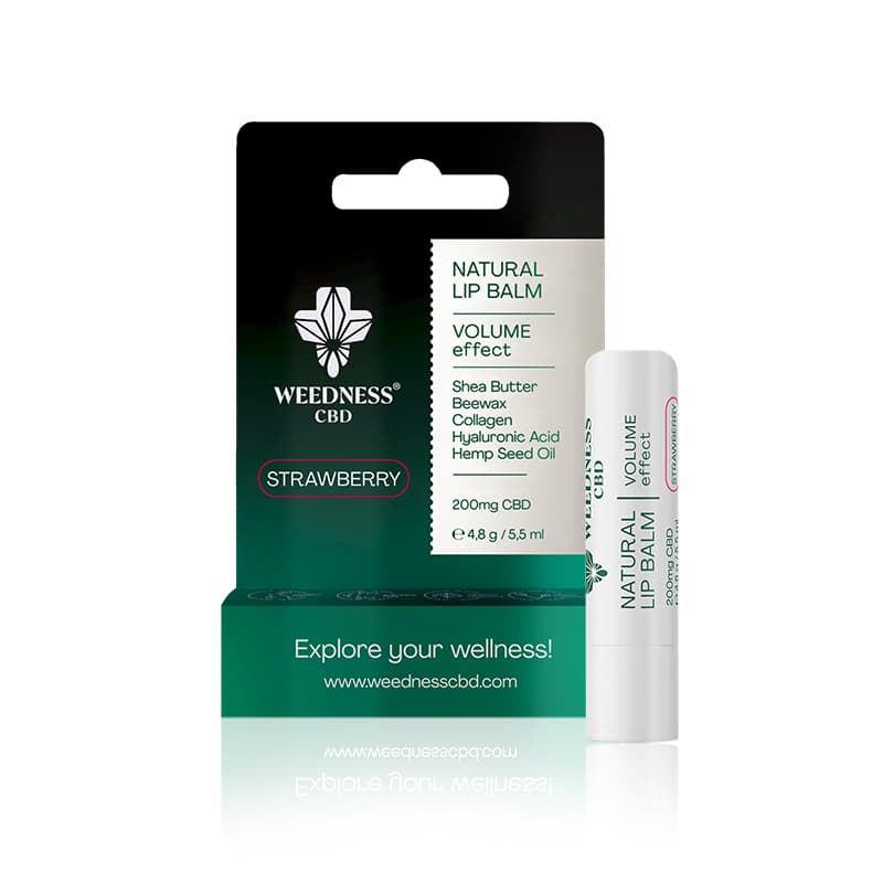 Φυσικό Lip Balm με αποτέλεσμα όγκου 4% CBD (Φράουλα)